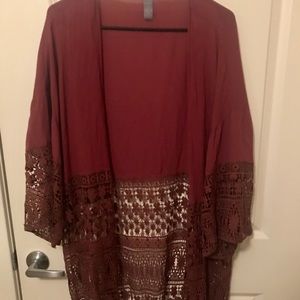 M/L Maroon tassel kaftan
